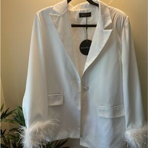 White fox blazer